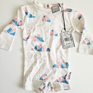 Kids Swimwear - Pink and Blue Geometric Design